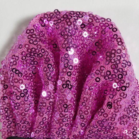 Men's Hot Pink Sequin Pre-Folded Pocket Square Insert - Fan Design - Picture 5 of 5